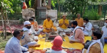 अक्षय तृतीया के अवसर पर राष्ट्रीय स्वयंसेवक संघ के द्वारा महामृत्युंजय यज्ञ का किया गया आयोजन