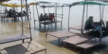 ऊंचाहार के गोकना गंगा घाट पर बढ़ा जलस्तर